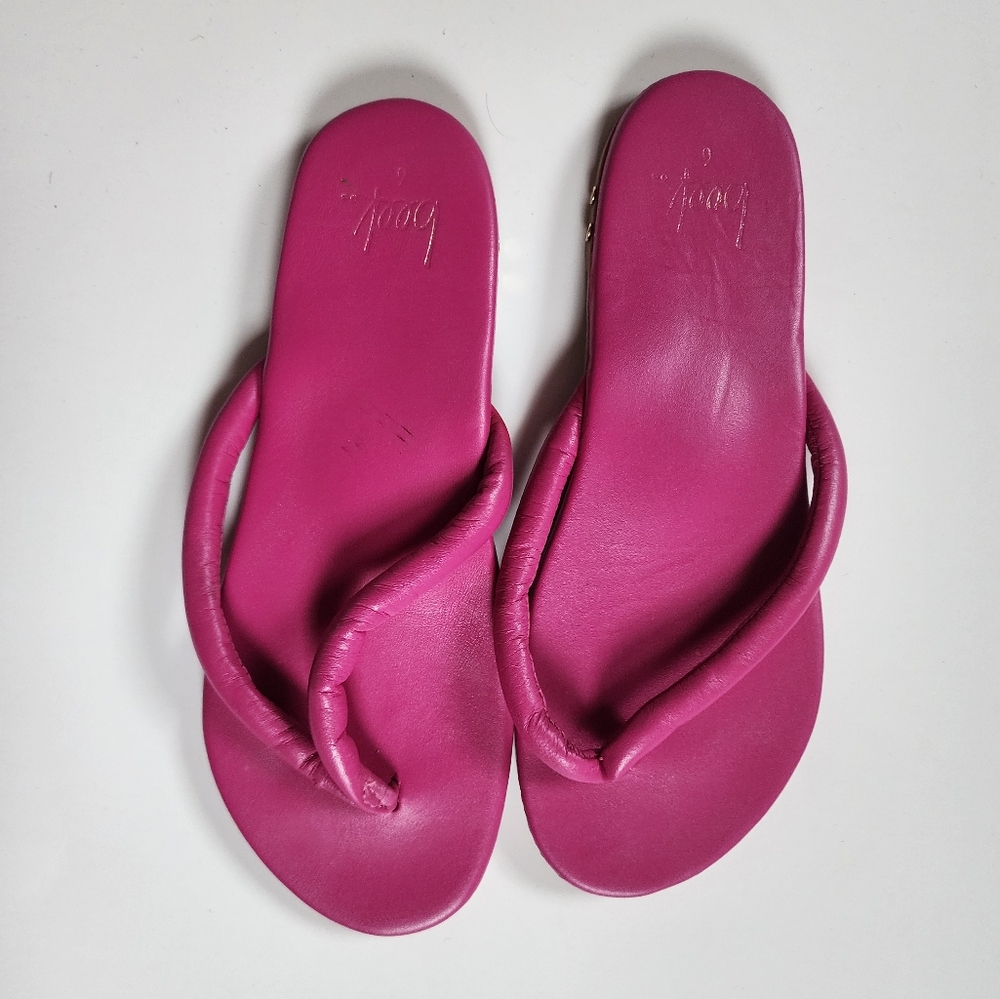 Anthropologie Beek Fucsia Leather Sunbird Sandals